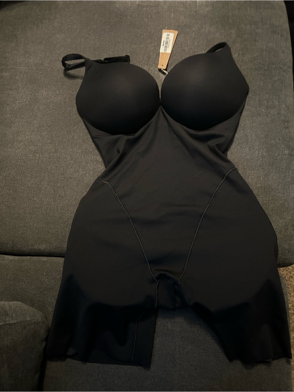 Black Shaping Bodysuit with Built-In Bra